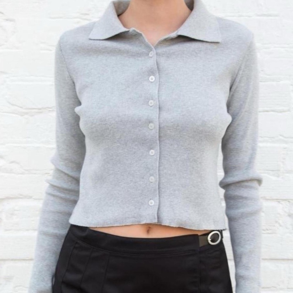 BRANDY MELVILLE GREY LLNG SLEEVE TOP